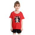 thumbnail image 1 of GDREDA Vêtements Fille Enfant Filles Mignon Mode Imprimé Col Rond Manches Courtes Tee Été Doux Ample T-Shirt Hauts Tee-Shirt Robes pour Fille Rouge, 2-4 Ans, 1 of 5