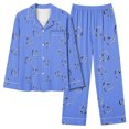 thumbnail image 1 of MeetoTime Pyjama d'Automne pour Femme, Ensemble 2 Pcs, Haut à Manches Longues Boutonné et Pantalon, Tenue de Nuit, 1 of 7