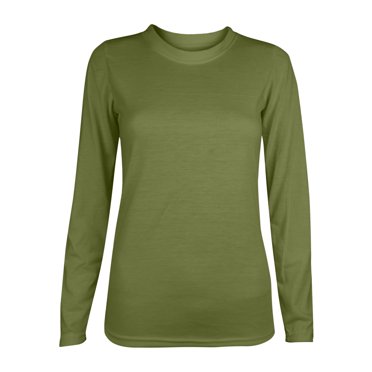 WRKEKC T-Shirts à Manches Longues pour Femmes, Décontractés, Couleur Unie, Col Ras du Cou, Haut pour Femmes, Tenue Quotidienne, Confortable et Polyvalente