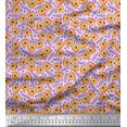 thumbnail image 1 of Soimoi Polyester Crepe Fabric Text & Tiger Face Cartoon Printed Fabric 1 Yard 42 Inch Wide, 1 of 3