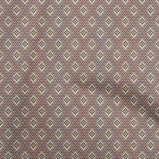 oneOone Georgette Viscose Brown Fabric Asian Ikat Craft Projects Decor Fabric Printed By The Yard 42 Inch Wide