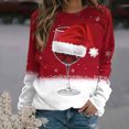 thumbnail image 2 of Pisexur Chandail en Molleton de Noël pour Femmes Sans Capuche Imprimé Graphique Vacances Col Rond Chandail en Molleton Ample Surdimensionné Automne Mode Décontracté Chandail à Manches Longues pour Femmes, 2 of 4