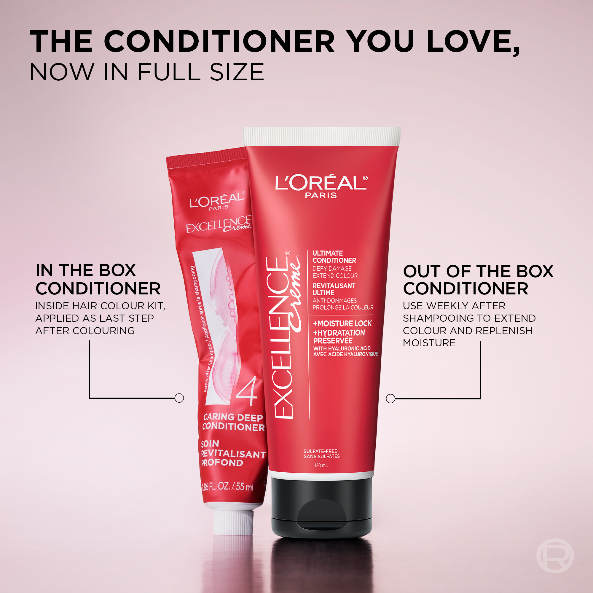 L'Oréal Paris Excellence Revitalisant Ultime Hydratation Préservée, Masque capillaire et Soin pour les cheveux, 120 ml