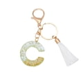thumbnail image 2 of tumgatte New White Tassel Letter Key Chain Crystal Drop Pendant Fashionable Bag Key Chain Clearance, 2 of 2