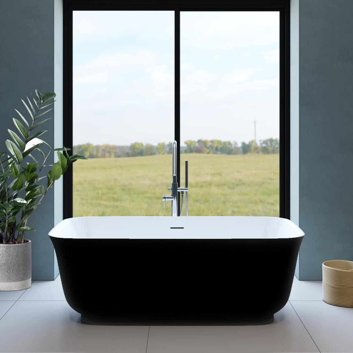 A&E Bain et Douche MINA-67-BLK BAIN AUTOPORTANTE
