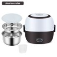 thumbnail image 1 of Mini Rice Cooker Electric Lunch Box Portable Food Warmer 1/2/3 Layers Stainless Steel Container for Home Office School New - Coffee, 1 of 2
