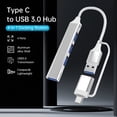 thumbnail image 2 of Riwcyla Type C to USB 3.0 Hub 4 Ports 4,in,1 Docking Station Ultra Slim USB Splitter and Play Compatible with MacBook ProAir Surface Pro XPS PC Flash Drive, 2 of 6