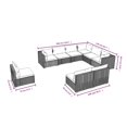 thumbnail image 4 of vidaXL 9 Piece Garden Lounge Set with Cushions Poly Rattan Grey, 4 of 5