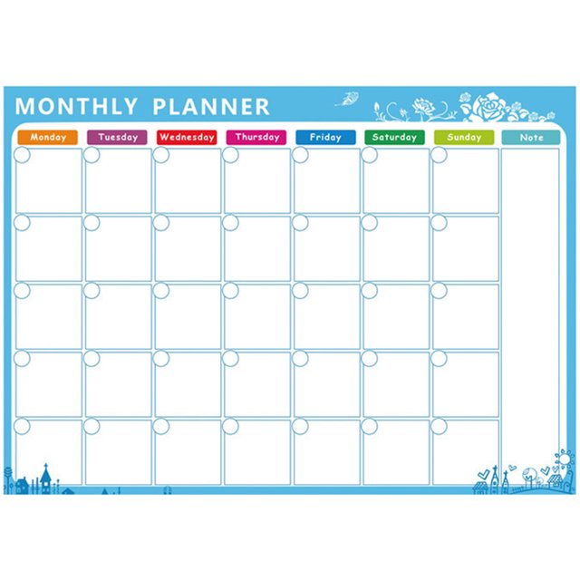 Bangcool Agenda Mensuel Magnétique Format A3 Bloc d'Horaire Planificateur de Horaire Bloc de Calendrier