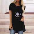 thumbnail image 1 of T-shirt Décontracté pour Femmes à Imprimé, Col Rond, Coupe Ample, Manches Courtes, Haut Blouse Chandail, 1 of 5