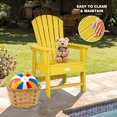 thumbnail image 3 of Gymax Ensemble de 2 Chaises Adirondack de Patio pour Enfants Fauteuil Chaise d'Extérieur Résistante aux Intempéries Jaune, 3 of 5