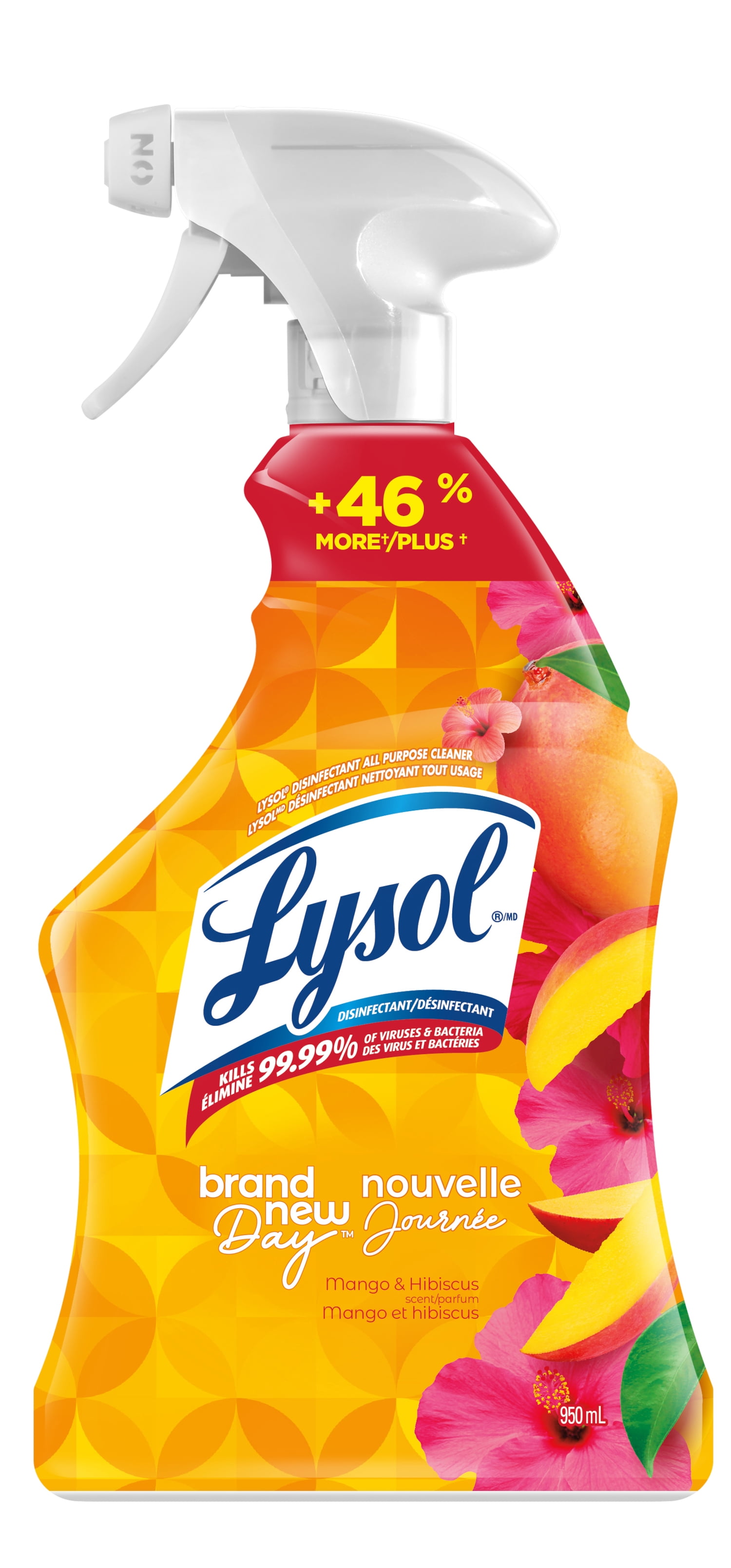 Lysol® All Purpose Cleaner Trigger Spray, Grease Fighting Multi Surface Cleaner, Removes Soap Scum, Brand New Day™ Mango & Hibiscus, 950 mL