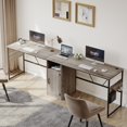 thumbnail image 4 of Bestier Bureau d'Ordinateur Réversible 60 Pouces en Forme de L avec Armoire de Rangement Bureau de Bureau pour 2 Personnes, 4 of 7