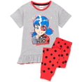 thumbnail image 1 of Miraculous Girls Grey Ladybug Placement Print & Polka Dot Short Sleeve Long Leg Pyjama Set (8-9 Years), 1 of 7