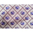thumbnail image 4 of oneOone Popeline de Coton Tissu Imprimé Floral Losanges/feuilles et Roses 1 Yard 56 Pouces de Large, 4 of 4
