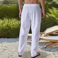 thumbnail image 4 of Dagugfen Lounge Pants for Men Elastic Waist Drawstring Loose Lightweight Travel Beach Pants Work Pants, 4 of 5
