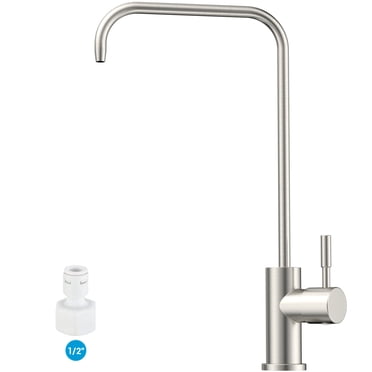 APPASO Robinet de Filtre d'Eau Potable en Nickel Brossé, Robinet d'Évier de Cuisine à une Poignée en Acier Inoxydable 304 pour Systèmes d'Osmose Inverse et de Filtration, Connecteur de 1/2 Pouces