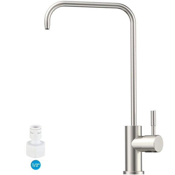 APPASO Brushed Nickel Drinking Water Filter Faucet, 304 Stainless Steel Single Handle Kitchen Sink Faucet for Reverse Osmosis and Filtration Systems, 1/2" Connector
