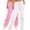 Pink+White, variant on FAIWAD 2PC Sweat Pants for Womens Straight Legs Solid Color Sweatpants High Waisted Workout Jogger Pants