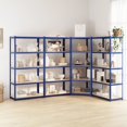 thumbnail image 1 of vidaXL 5-Layer Shelves 4 pcs Blue Steel&Engineered Wood, 1 of 5