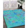 thumbnail image 3 of Ahgly Company Tapis d'Intérieur Ronds Transitionnels Lavables à la Machine Bleu Ivy Blue, 4 Pieds Rond, 3 of 7