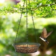 thumbnail image 3 of Mangeoire à Oiseaux Suspendue Plateau Rond Plateforme en Métal pour Décoration de Jardin Extérieur, 3 of 4