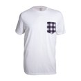 thumbnail image 1 of Gravity Threads T-Shirt à Col Rond pour Homme avec Poche Fabriqué aux É.-U., Blanc à Carreaux L, 1 of 2