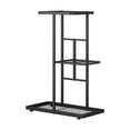 thumbnail image 2 of 3 Tier Iron Stand with Trays, Heavy Duty Multi Layer Flower Display Rack Space Saving, Portable Holder for Indoor Home Living Room Garden Office Decorative, Dark Gray, 2 of 6