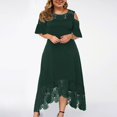 thumbnail image 2 of CHUANK Robes Maxi d'Été Grande Taille pour Invitée de Mariage Robe en Dentelle à Empiècements Épaules Dénudées Longues Robes Manches Courtes, 2 of 7