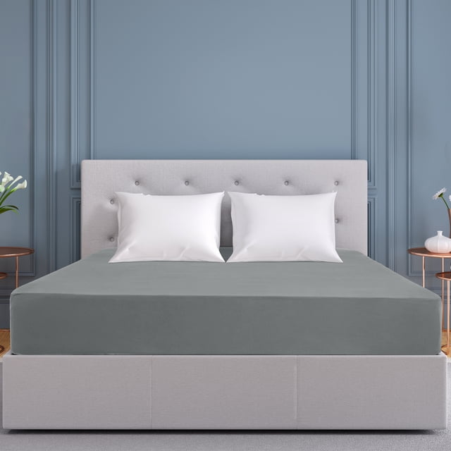 PiccoCasa Soft 190GSM Full Fitted Sheets 16 Inch Deep Pocket Light Gray