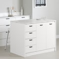 thumbnail image 1 of South Shore Myro Kitchen Island with Storage, in Faux White Marble and White, 1 of 16