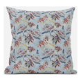 thumbnail image 1 of Roses Sprayed Stars Throw Fabric Pillow in Gray Indigo Red 16x16, 1 of 6