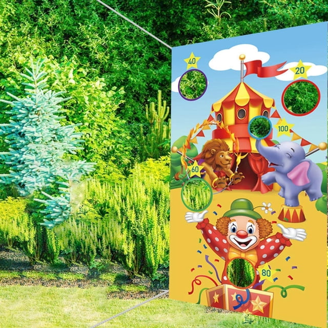 thinsony Reusable Bean Bag Game Sets Banner Friends Interaction Toss Game Yard Game Style E