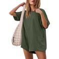 thumbnail image 2 of AherBiu Women's Casual Short Sleeve Backless Romper, Medium, 2 of 7