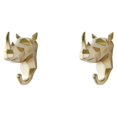 thumbnail image 2 of Ruiboury Animal Head Key Hook Sturdy And Durable Construction Adds Touch Of Whimsy Gold (rhino) 2Set, 2 of 6