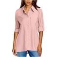 thumbnail image 1 of BLVB Chemise Boutonnée pour Femme avec Protection Solaire UV Upf 50+ à Manches Longues, Extérieur, Fraîche, Séchage Rapide, Pêche, Randonnée, Voyage, 1 of 7
