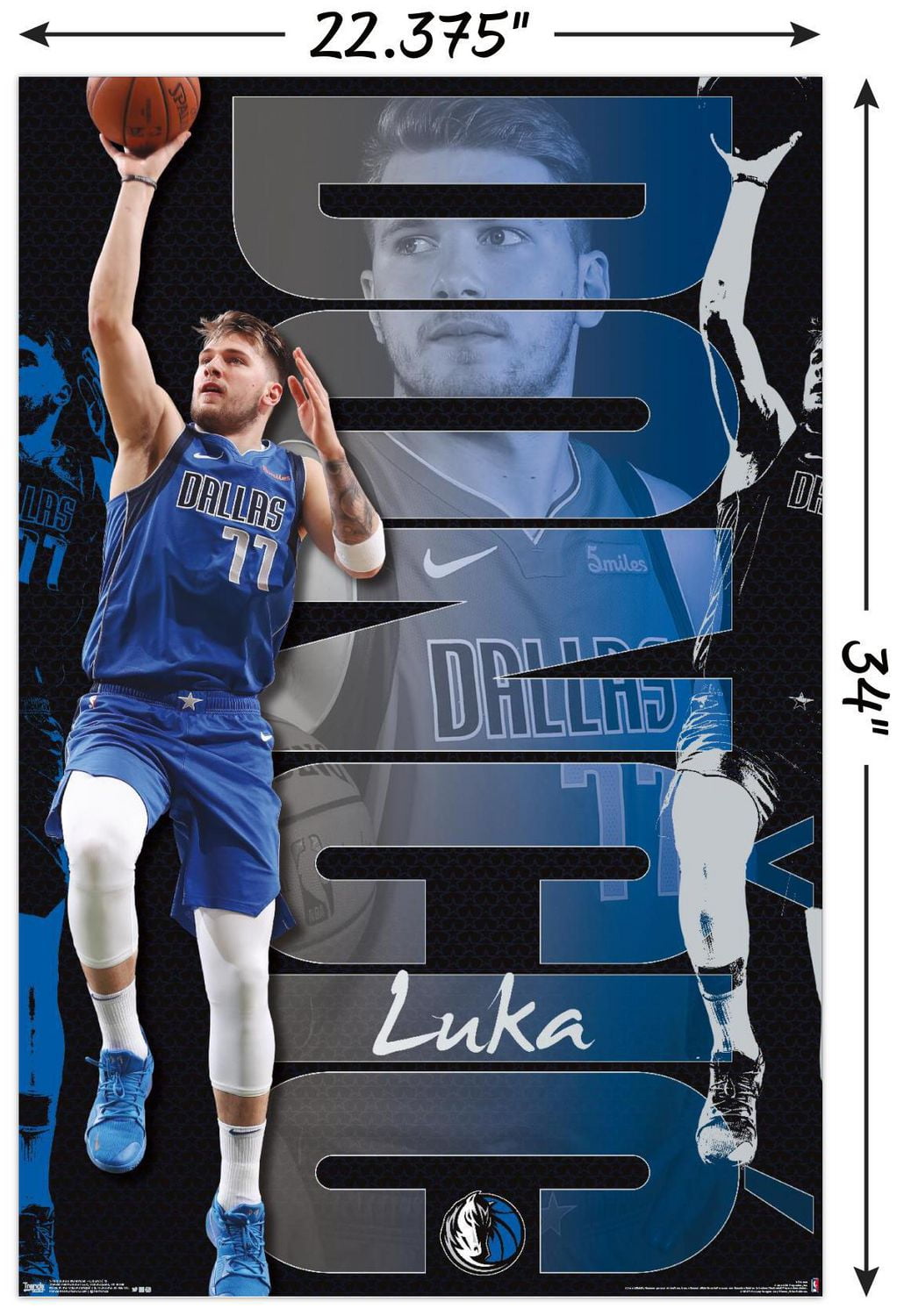 NBA Dallas Mavericks - Luka Doncic 19 Wall Poster, 22.375" x 34"