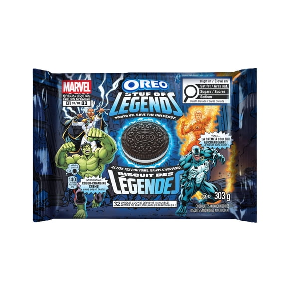 MARVEL OREO STUF OF LEGENDS Cookies, Limited Edition Colour Changing Creme