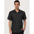 thumbnail image 2 of INSPIRE CHIC Men's Short Sleeves Polka Dots Button Down Shirt Black 50, 2 of 7