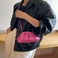thumbnail image 4 of LNGOOR Mini Sac Froncé Rose Vif Métallisé PU Punk Funky & Sac pour Tenue de Rue, 4 of 7