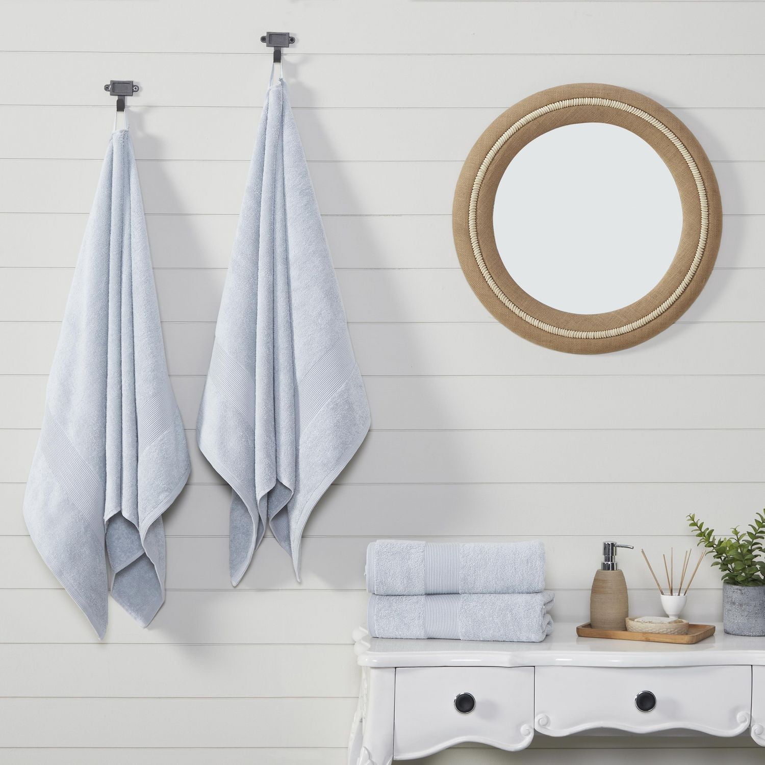 Serviette de bain Fabstyles super douce et absorbante, serviettes de bain de luxe pour spa, maison et hôtel, serviettes à séchage rapide, lot de 4, 27 x 54 pouces