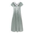 thumbnail image 4 of Robe à Manches Courtes Femmes Manches Courtes Col en V Tenue d'Intérieur Pyjamas Longue Robe Chemises de Nuit Vêtements de Nuit, 4 of 8