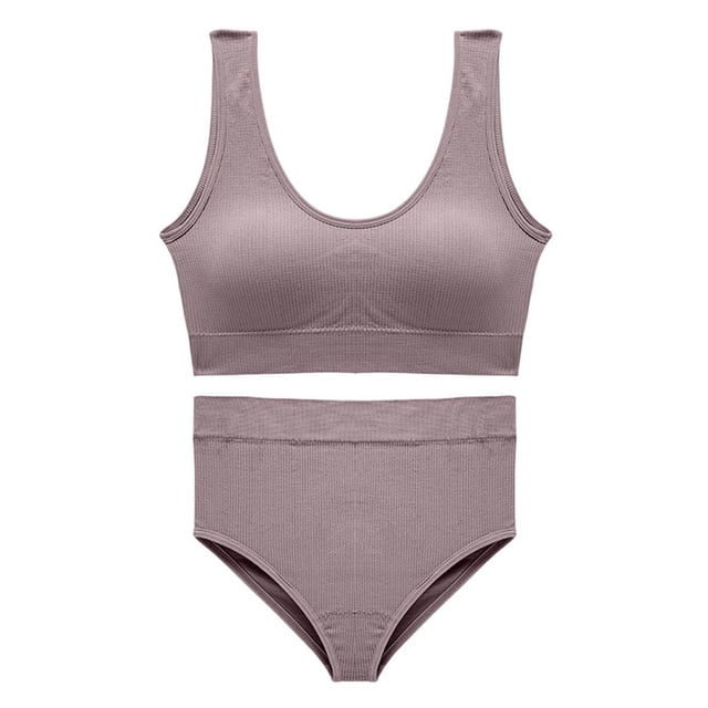 Women Bra Set 1 Set Women Bra Set No Rims Soft Comfortable Push Up Lady Brassieres Seamless Tops Set for Daily Wear