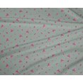 thumbnail image 4 of oneOone Polyester Tissu Lycra Bleu & Pêche Fleur Imprimé Floral 1 Yard 56 Inch Wide, 4 of 4