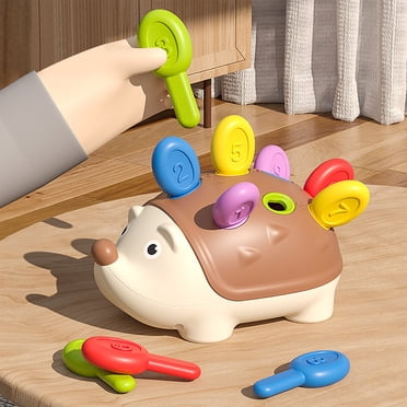 Meitianfacai Baby Montessori Toys for 1-3 Year Old, Hedgehog Toddler Sensory Toys Fine Motor Skills Learning Educational Sorting Toys Montessori Toddler Games Gifts for Boys Girls Kids(Yellow)
