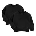 thumbnail image 1 of MKOSPLRT Chandails Molletonnés pour Enfants, Lot de 2, Manches Longues, Chandail en Molleton à Enfiler, Couleur Unie, Col Rond, Chandails Molletonnés Doux d'Automne pour Garçon Ou Fille 3-9, 1 of 2