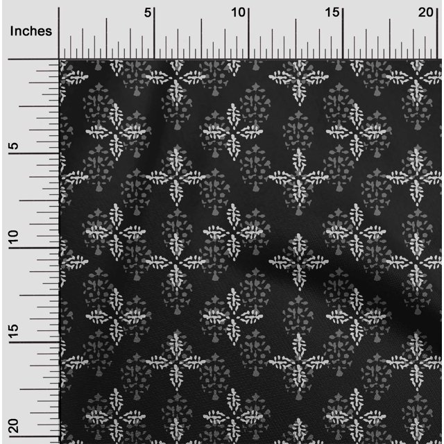oneOone Viscose Jersey Fabric Floral Block Printed Craft Fabric BTY 60 Inch Wide