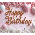 thumbnail image 4 of Pink Balloons Birthday Banner Decorative Background Polyester Material for Birthday Party Celebration Indoor Decoration, 4 of 4