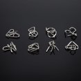 thumbnail image 4 of Metal Wire Puzzle Set, Advanced Brain Teasers 8Pcs Puzzle Game Unlock Interlock Game  For Parent-Children Games For Adults And Kids For Party Games, 4 of 8