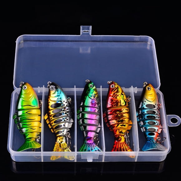 WIHJ Swimbait de Pêche à 7 Segments Eau Salée Eau Douce Poisson Réaliste Attractif pour Jeunes Adultes Pêcheurs
